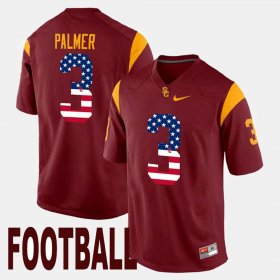 #3 Carson Palmer US Flag Fashion Trojans Men's Maroon Jersey 130354-828