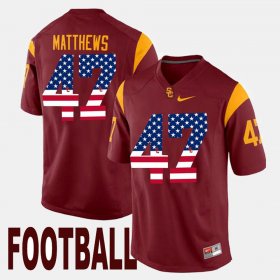 #47 Clay Matthews US Flag Fashion USC Men Maroon Jersey 913285-547