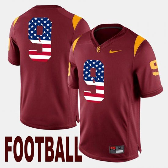 #9 JuJu Smith-Schuster US Flag Fashion USC Men Maroon Jersey 280161-763