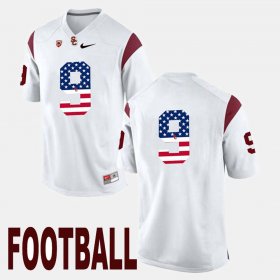 #9 JuJu Smith-Schuster US Flag Fashion Trojans Mens White Jersey 231370-246