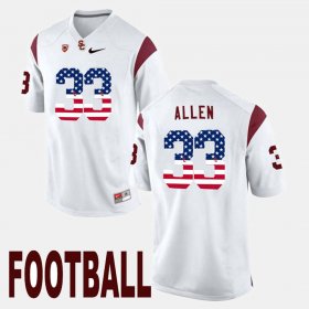 #33 Marcus Allen US Flag Fashion Trojans Men's White Jersey 261051-670