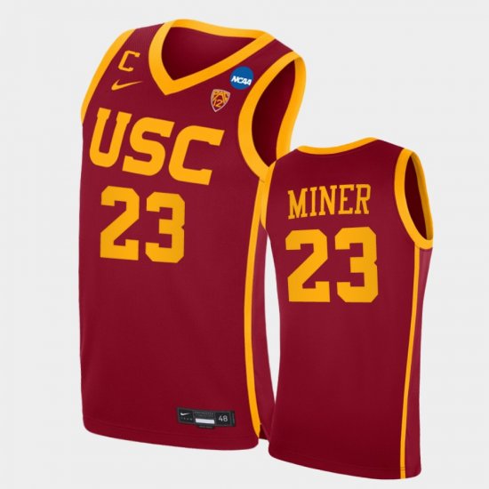 #23 Harold Miner College Basketball USC Retired Number Men Cardinal Jersey 781977-345