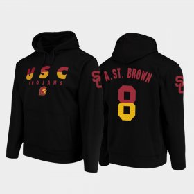 #8 Amon-Ra St. Brown Wedge Performance USC Trojans College Football Pullover Men Black Hoodie 813286-309 #8 Amon-Ra St. Brown Wedge Performance USC Trojans College Football Pullover Men Black Hoodie 813286-309