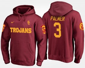 #3 Carson Palmer Name and Number Trojans Men's Cardinal Hoodie 377401-223 #3 Carson Palmer Name and Number Trojans Men's Cardinal Hoodie 377401-223