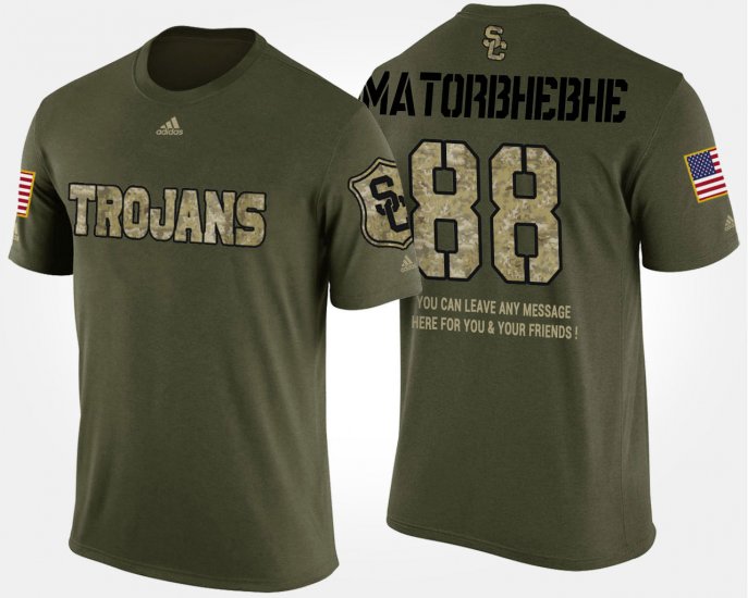 #88 Daniel Imatorbhebhe Military Trojans Short Sleeve With Message Men Camo T-Shirt 577512-286