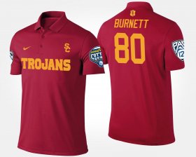 #80 Deontay Burnett Bowl Game USC Pac-12 Conference Cotton Bowl Name and Number Men's Cardinal Polo 398287-566 #80 Deontay Burnett Bowl Game USC Pac-12 Conference Cotton Bowl Name and Number Men's Cardinal Polo 398287-566