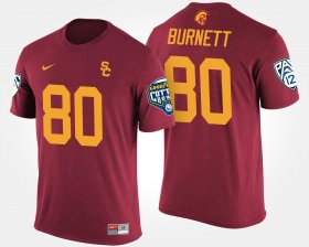 #80 Deontay Burnett Bowl Game Trojans Pac-12 Conference Cotton Bowl Men Cardinal T-Shirt 415596-186 #80 Deontay Burnett Bowl Game Trojans Pac-12 Conference Cotton Bowl Men Cardinal T-Shirt 415596-186