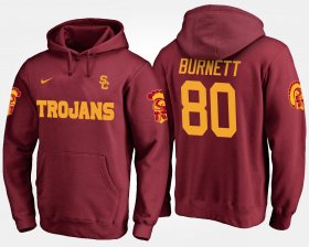 #80 Deontay Burnett Name and Number Trojans Mens Cardinal Hoodie 392189-773 #80 Deontay Burnett Name and Number Trojans Mens Cardinal Hoodie 392189-773