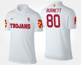 #80 Deontay Burnett Name and Number USC Trojans Men's White Polo 517775-190 #80 Deontay Burnett Name and Number USC Trojans Men's White Polo 517775-190