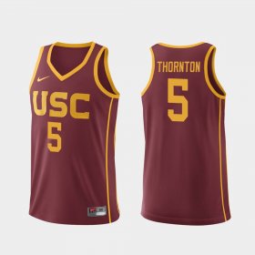 #5 Derryck Thornton Replica Trojans College Basketball Mens Cardinal Jersey 919427-458 #5 Derryck Thornton Replica Trojans College Basketball Mens Cardinal Jersey 919427-458