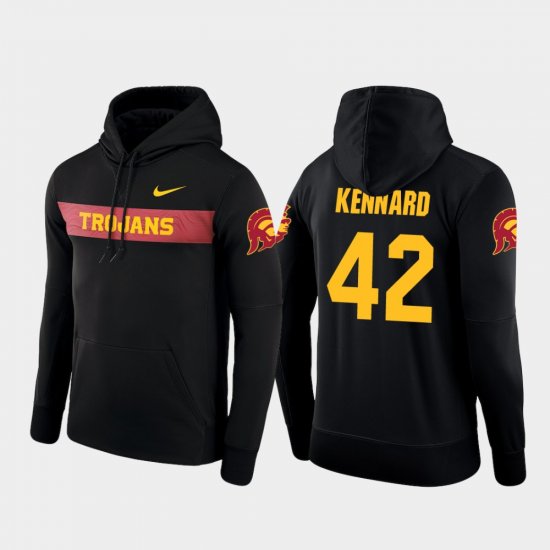 #42 Devon Kennard Sideline Seismic Trojans Football Performance Men Black Hoodie 840217-361