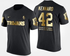 #42 Devon Kennard Gold Limited USC Trojans Short Sleeve With Message Mens Black T-Shirt 449429-259 #42 Devon Kennard Gold Limited USC Trojans Short Sleeve With Message Mens Black T-Shirt 449429-259