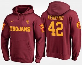 #42 Devon Kennard Name and Number USC Mens Cardinal Hoodie 441211-779 #42 Devon Kennard Name and Number USC Mens Cardinal Hoodie 441211-779