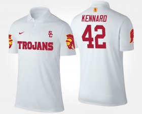 #42 Devon Kennard Name and Number Trojans Men's White Polo 480726-783 #42 Devon Kennard Name and Number Trojans Men's White Polo 480726-783