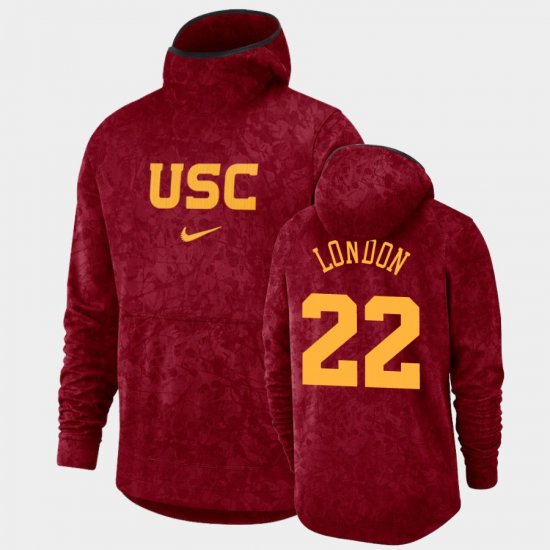 #22 Drake London Basketball Spotlight Trojans Pullover Team Logo Mens Cardinal Hoodie 175652-140