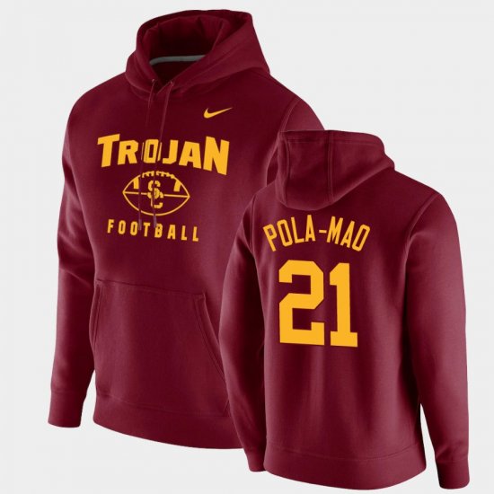 #21 Isaiah Pola-Mao Oopty Oop Trojans Football Pullover Men Cardinal Hoodie 997452-642