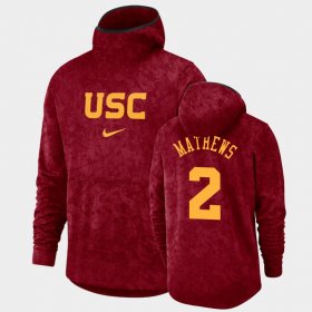 #2 Jonah Mathews Basketball Spotlight Trojans Pullover Team Logo Men's Cardinal Hoodie 718780-668