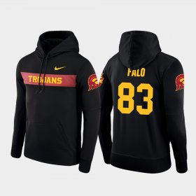 #83 Josh Falo Sideline Seismic Trojans Football Performance Men's Black Hoodie 234734-800 #83 Josh Falo Sideline Seismic Trojans Football Performance Men's Black Hoodie 234734-800