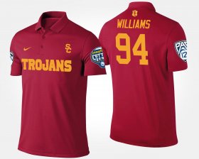 #94 Leonard Williams Bowl Game Trojans Pac-12 Conference Cotton Bowl Name and Number Mens Cardinal Polo 201279-981 #94 Leonard Williams Bowl Game Trojans Pac-12 Conference Cotton Bowl Name and Number Mens Cardinal Polo 201279-981