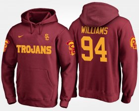 #94 Leonard Williams Name and Number Trojans Men's Cardinal Hoodie 902965-542 #94 Leonard Williams Name and Number Trojans Men's Cardinal Hoodie 902965-542