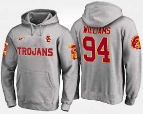 #94 Leonard Williams Name and Number Trojans Men Gray Hoodie 701433-866 #94 Leonard Williams Name and Number Trojans Men Gray Hoodie 701433-866