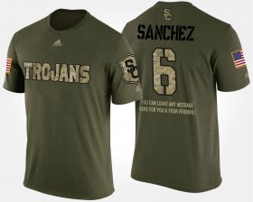 #6 Mark Sanchez Military Trojans Short Sleeve With Message Men's Camo T-Shirt 222235-818 #6 Mark Sanchez Military Trojans Short Sleeve With Message Men's Camo T-Shirt 222235-818