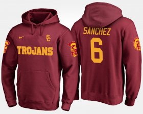 #6 Mark Sanchez Name and Number Trojans Men's Cardinal Hoodie 894452-373 #6 Mark Sanchez Name and Number Trojans Men's Cardinal Hoodie 894452-373
