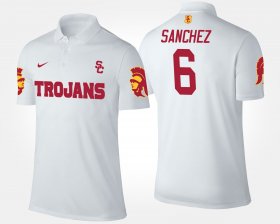 #6 Mark Sanchez Name and Number Trojans Men White Polo 999562-525 #6 Mark Sanchez Name and Number Trojans Men White Polo 999562-525