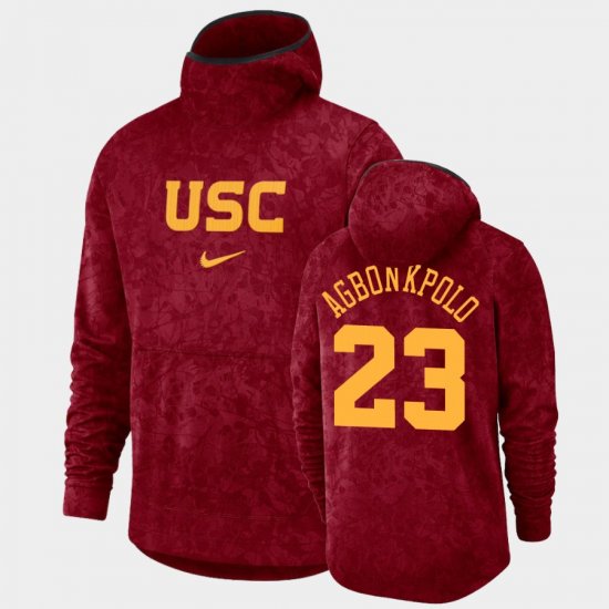 #23 Max Agbonkpolo Basketball Spotlight Trojans Pullover Team Logo Mens Cardinal Hoodie 879637-268