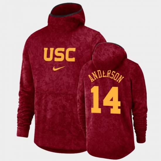 #14 McKay Anderson Basketball Spotlight Trojans Pullover Team Logo Men\'s Cardinal Hoodie 208885-221