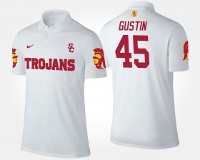 #45 Porter Gustin Name and Number USC Mens White Polo 621858-829 #45 Porter Gustin Name and Number USC Mens White Polo 621858-829