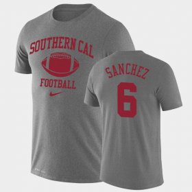 #6 Mark Sanchez Retro Football USC Legend Performance Men's Heathered Gray T-Shirt 500822-659 #6 Mark Sanchez Retro Football USC Legend Performance Men's Heathered Gray T-Shirt 500822-659