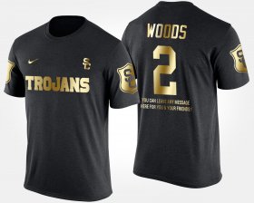 #2 Robert Woods Gold Limited USC Short Sleeve With Message Men's Black T-Shirt 699856-169 #2 Robert Woods Gold Limited USC Short Sleeve With Message Men's Black T-Shirt 699856-169
