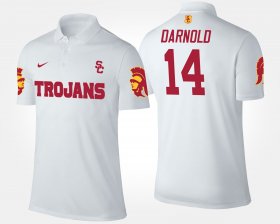 #14 Sam Darnold Name and Number USC Trojans Men's White Polo 863406-480 #14 Sam Darnold Name and Number USC Trojans Men's White Polo 863406-480