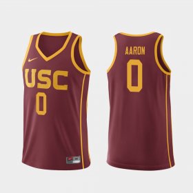 #0 Shaqquan Aaron Replica USC College Basketball Mens Cardinal Jersey 505888-361 #0 Shaqquan Aaron Replica USC College Basketball Mens Cardinal Jersey 505888-361