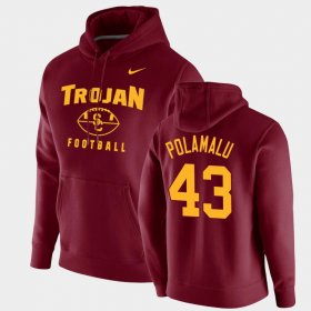 #43 Troy Polamalu Oopty Oop Trojans Football Pullover Mens Cardinal Hoodie 588097-599 #43 Troy Polamalu Oopty Oop Trojans Football Pullover Mens Cardinal Hoodie 588097-599