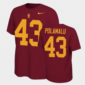 #43 Troy Polamalu Name and Number Trojans Name & Number Retro Men Cardinal T-Shirt 866011-730 #43 Troy Polamalu Name and Number Trojans Name & Number Retro Men Cardinal T-Shirt 866011-730