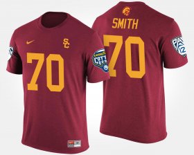 #70 Tyron Smith Bowl Game USC Trojans Pac-12 Conference Cotton Bowl Men's Cardinal T-Shirt 853920-166 #70 Tyron Smith Bowl Game USC Trojans Pac-12 Conference Cotton Bowl Men's Cardinal T-Shirt 853920-166