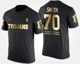 #70 Tyron Smith Gold Limited Trojans Short Sleeve With Message Men's Black T-Shirt 507648-138 #70 Tyron Smith Gold Limited Trojans Short Sleeve With Message Men's Black T-Shirt 507648-138