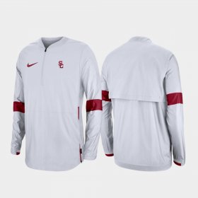 2019 Coaches Sideline Trojans Quarter-Zip Men's White Jacket 640545-763