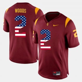 #2 Robert Woods US Flag Fashion USC Trojans Men Maroon Jersey 455321-843