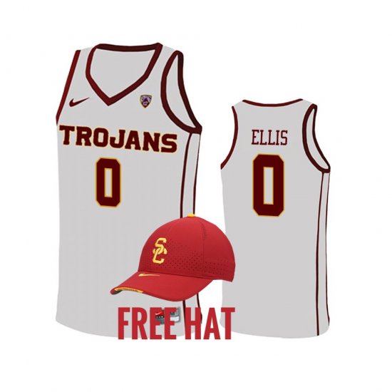 #0 Boogie Ellis College Basketball USC Free Hat Men White Jersey 437614-111