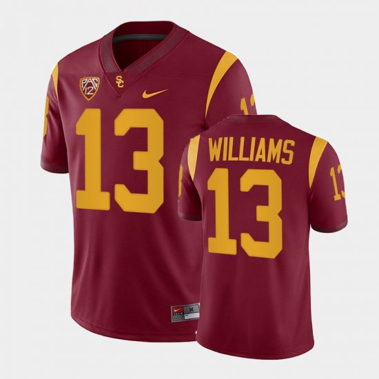 #13 Caleb Williams College Football Trojans Men\'s Cardinal Jersey 470567-854