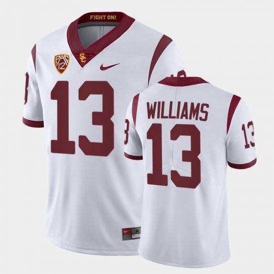 #13 Caleb Williams College Football USC Trojans Fight On Men\'s White Jersey 982409-730