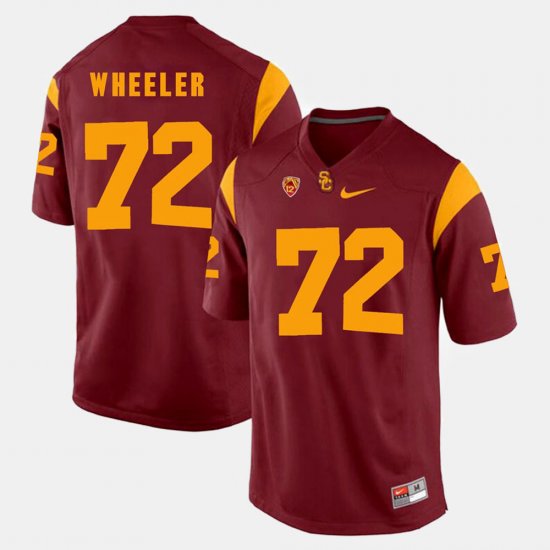 #72 Chad Wheeler Pac-12 Game USC Men\'s Red Jersey 540117-883