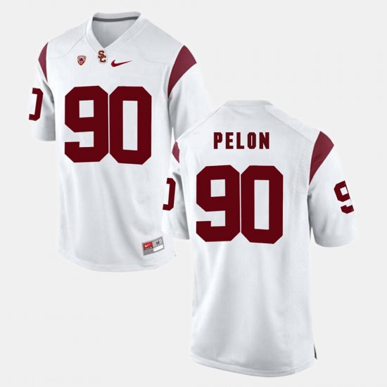 #90 Claude Pelon Pac-12 Game USC Mens White Jersey 254630-237