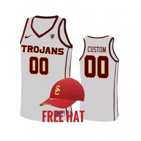 #00 Custom College Basketball USC Free Hat Men White Jersey 468735-239 #00 Custom College Basketball USC Free Hat Men White Jersey 468735-239