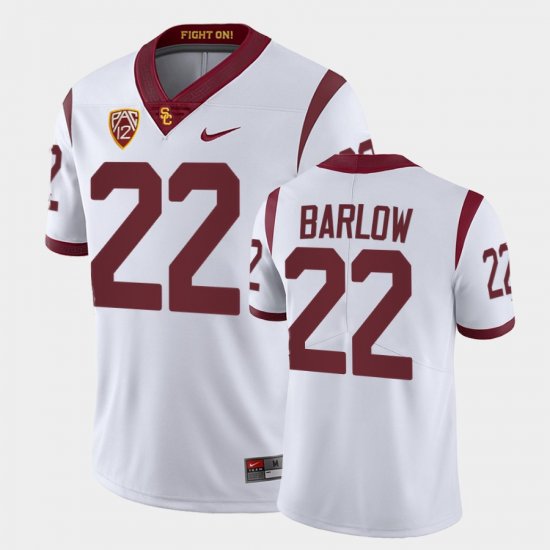 #22 Darwin Barlow College Football Trojans Fight On Men White Jersey 404806-439