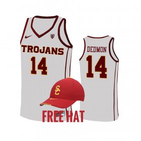 #14 Dewayne Dedmon College Basketball USC Free Hat Mens White Jersey 390913-783