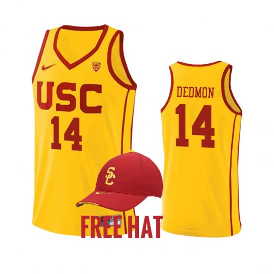 #14 Dewayne Dedmon College Basketball USC Trojans Alumni Mens Yellow Jersey 441203-812